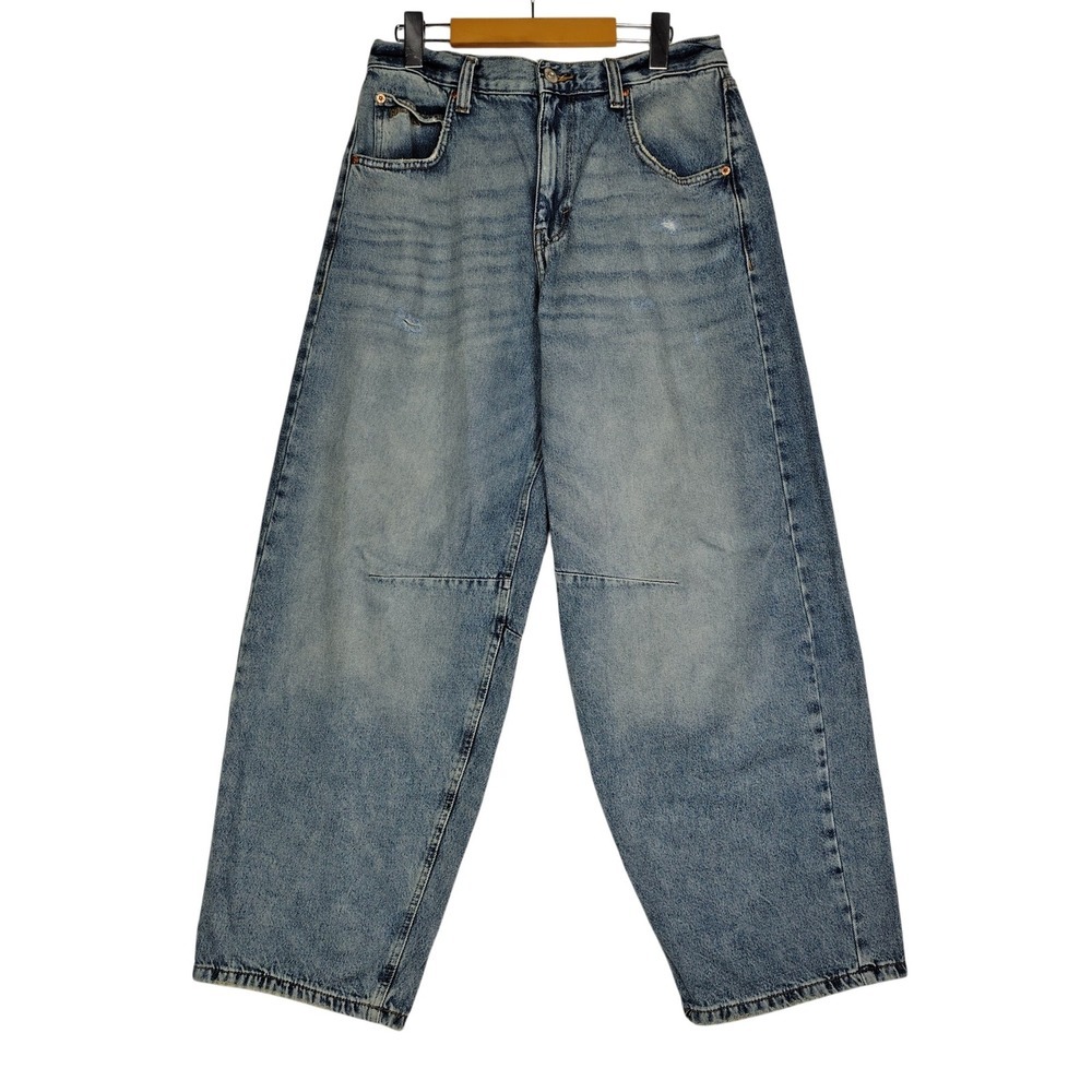BDG Urban Outfitters Baggy Wide Leg Cinch Back Jeans Light Wash Denim 29W